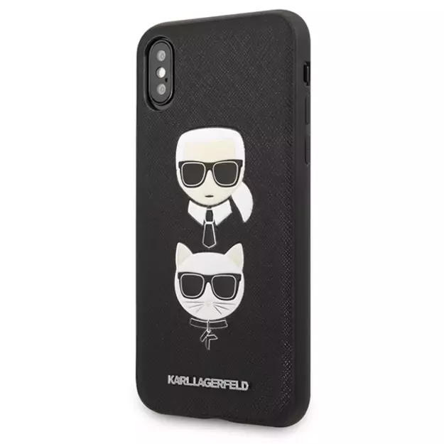 Karl Lagerfeld Saffiano Karl&amp Choupette Head case for iPhone X/XS - black 7