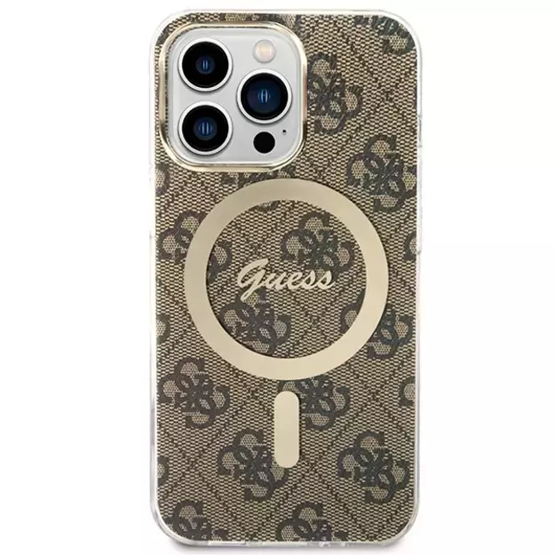 Set Guess GUBPP13LH4EACSW Case+ Charger iPhone 13 Pro brown/brown hard case 4G Print MagSafe 2