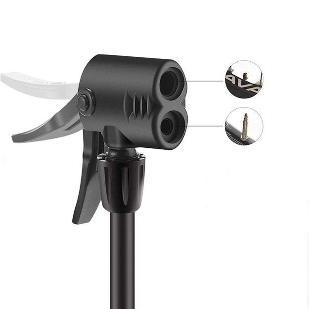 Rockbros 42610002001 floor bicycle pump with pressure gauge - black 4