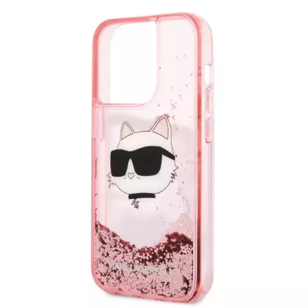 Karl Lagerfeld KLHCP14LLNCHCP iPhone 14 Pro 6.1  pink/pink hardcase Glitter Choupette Head 5