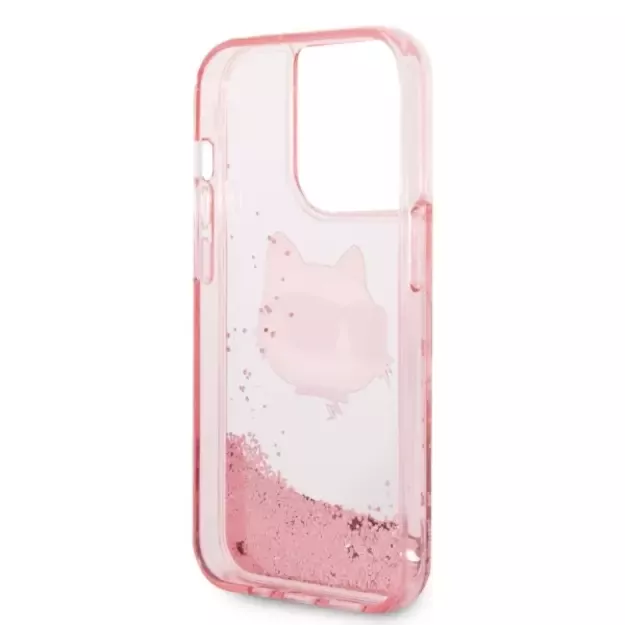 Karl Lagerfeld KLHCP14LLNCHCP iPhone 14 Pro 6.1  pink/pink hardcase Glitter Choupette Head 6