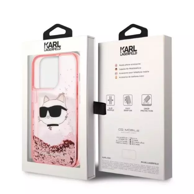 Karl Lagerfeld KLHCP14LLNCHCP iPhone 14 Pro 6.1  pink/pink hardcase Glitter Choupette Head 7