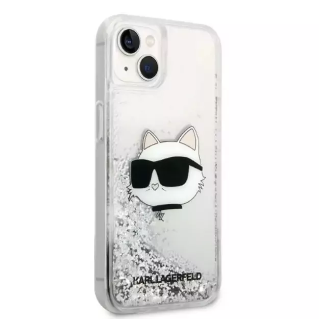 Karl Lagerfeld KLHCP14MLNHCCS iPhone 14 Plus 6.7&quot  silver/silver hardcase Glitter Choupette Head 3