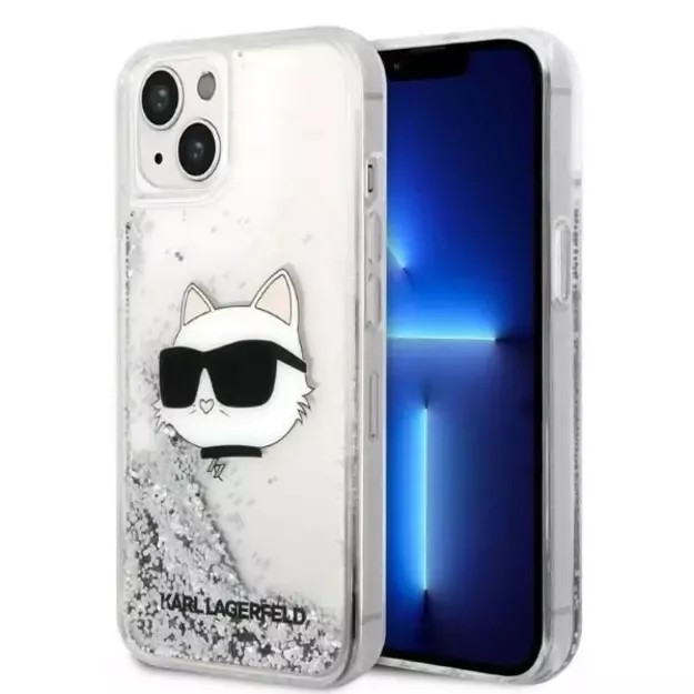 Karl Lagerfeld KLHCP14MLNHCCS iPhone 14 Plus 6.7&quot  silver/silver hardcase Glitter Choupette Head