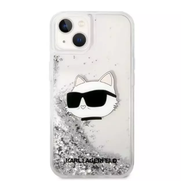 Karl Lagerfeld KLHCP14MLNHCCS iPhone 14 Plus 6.7&quot  silver/silver hardcase Glitter Choupette Head 2