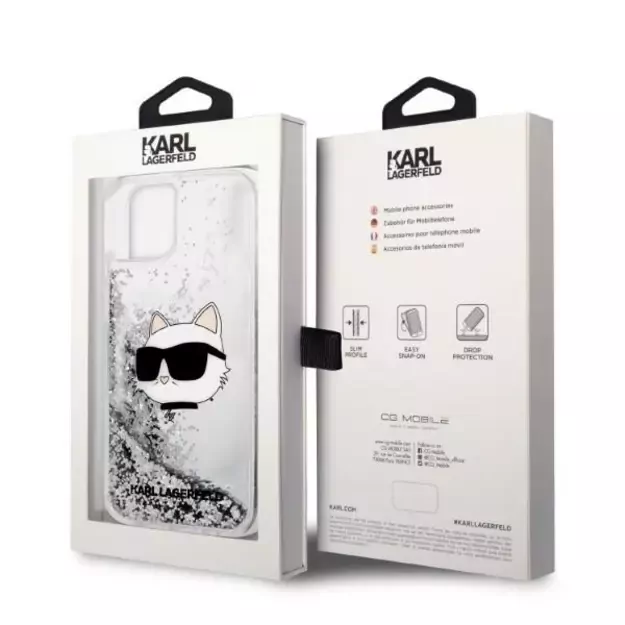 Karl Lagerfeld KLHCP14MLNHCCS iPhone 14 Plus 6.7&quot  silver/silver hardcase Glitter Choupette Head 7