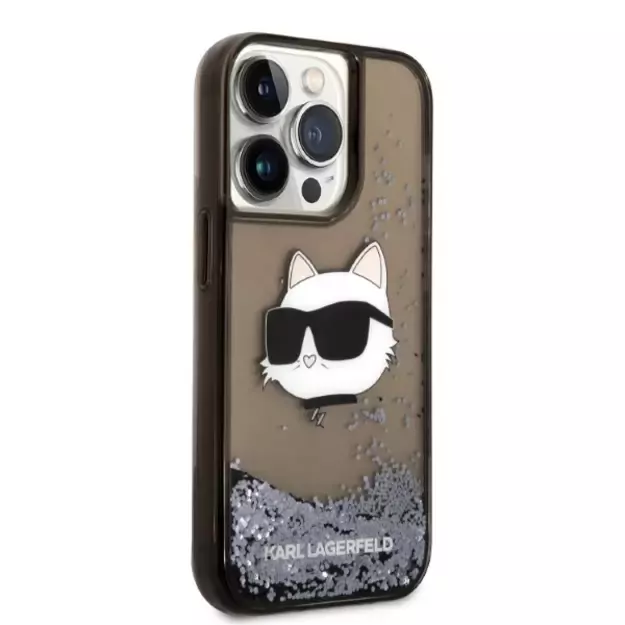 Karl Lagerfeld KLHCP14XLNCHCK iPhone 14 Pro Max 6.7&quot  black/black hardcase Glitter Choupette Head 10