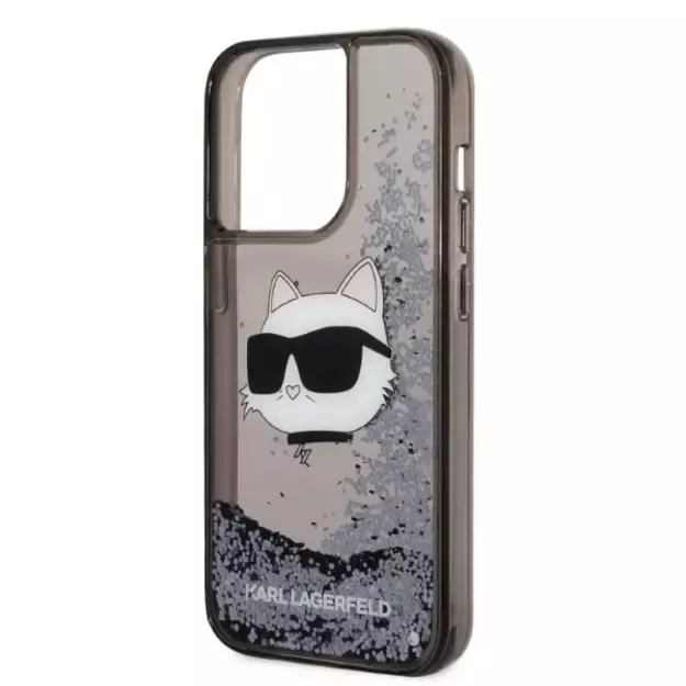 Karl Lagerfeld KLHCP14XLNCHCK iPhone 14 Pro Max 6.7&quot  black/black hardcase Glitter Choupette Head 12