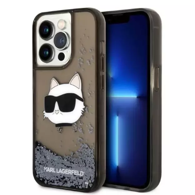 Karl Lagerfeld KLHCP14XLNCHCK iPhone 14 Pro Max 6.7&quot  black/black hardcase Glitter Choupette Head