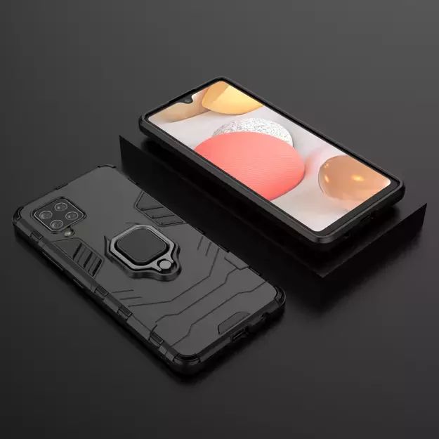 Ring Armor Case Kickstand Tough Rugged Cover for Samsung Galaxy A42 5G black 15