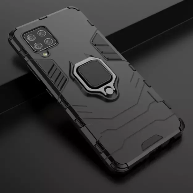 Ring Armor Case Kickstand Tough Rugged Cover for Samsung Galaxy A42 5G black 14