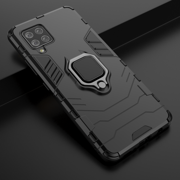 Ring Armor Case Kickstand Tough Rugged Cover for Samsung Galaxy A42 5G black 6