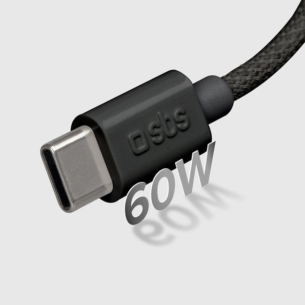 SBS TECABLETISSUETCK USB-C - USB-C 1.5m 60W braided cable - black 6