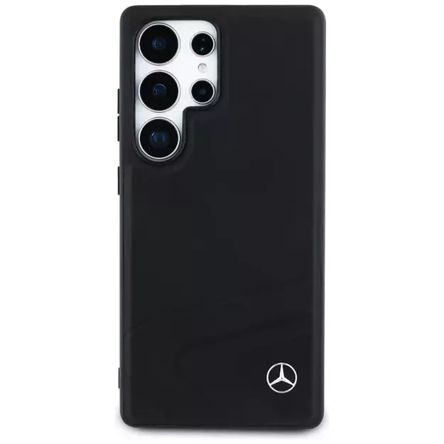Mercedes Leather Horizontal Debossed Curves MagSafe Case for Samsung Galaxy S25 Ultra - Black 9