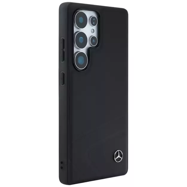 Mercedes Leather Horizontal Debossed Curves MagSafe Case for Samsung Galaxy S25 Ultra - Black 10