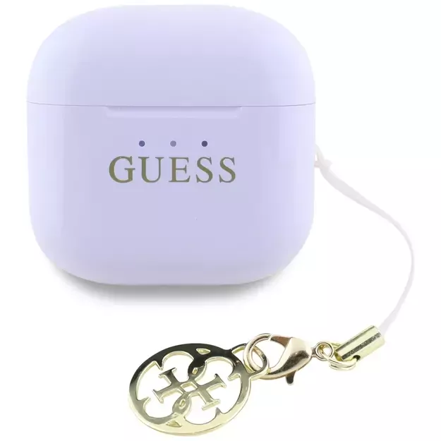 TWS Guess Glossy Effect Printed Classic Logo &amp  Charm Headphones - Lavender 2