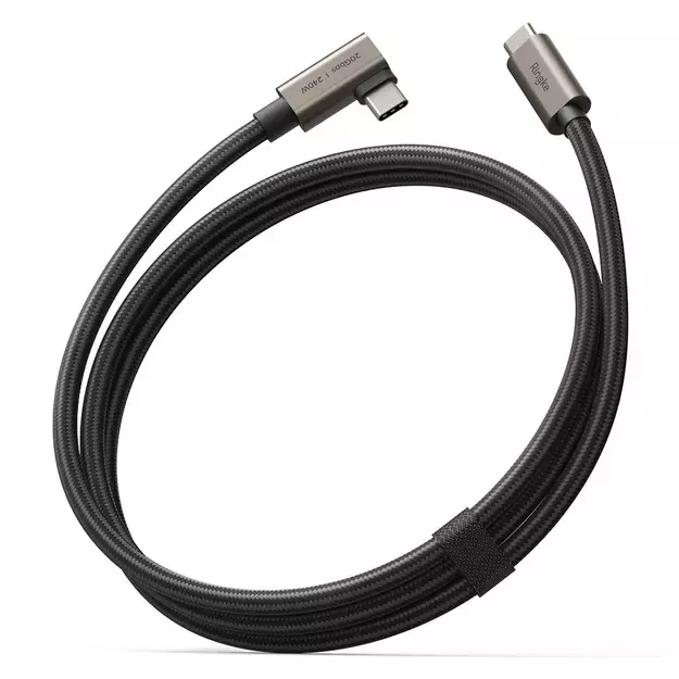Ringke 3.2 gen. 2x2 USB-C, PD 3.1 240W 1m angled cable - black 1