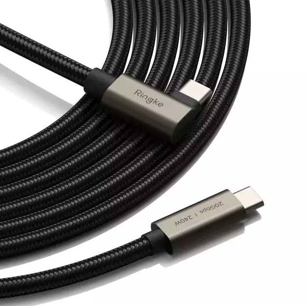 Ringke 3.2 gen. 2x2 USB-C, PD 3.1 240W 1m angled cable - black 2