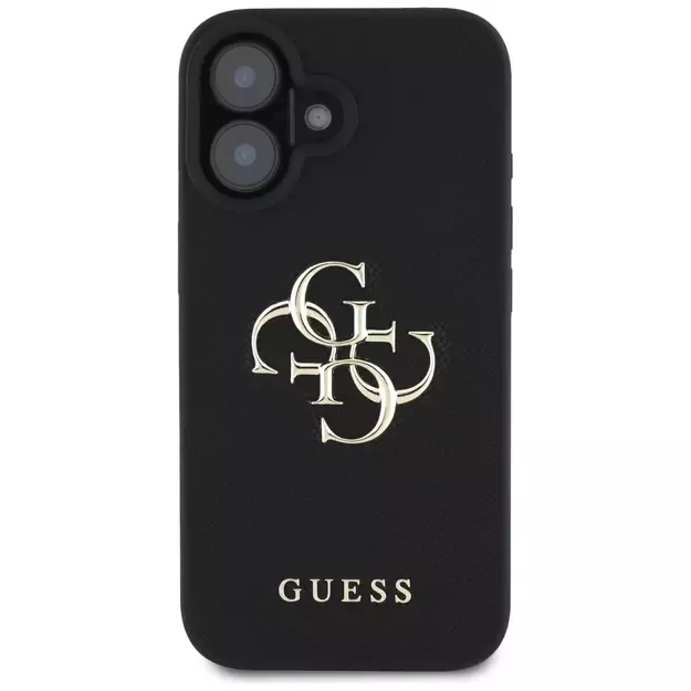 Guess Grained Big 4G Logo Small Classic Logo case for iPhone 16 - black 9