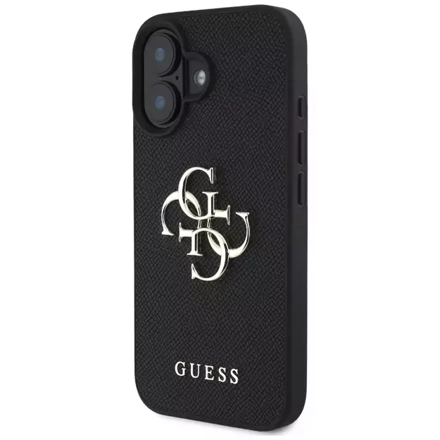 Guess Grained Big 4G Logo Small Classic Logo case for iPhone 16 - black 8