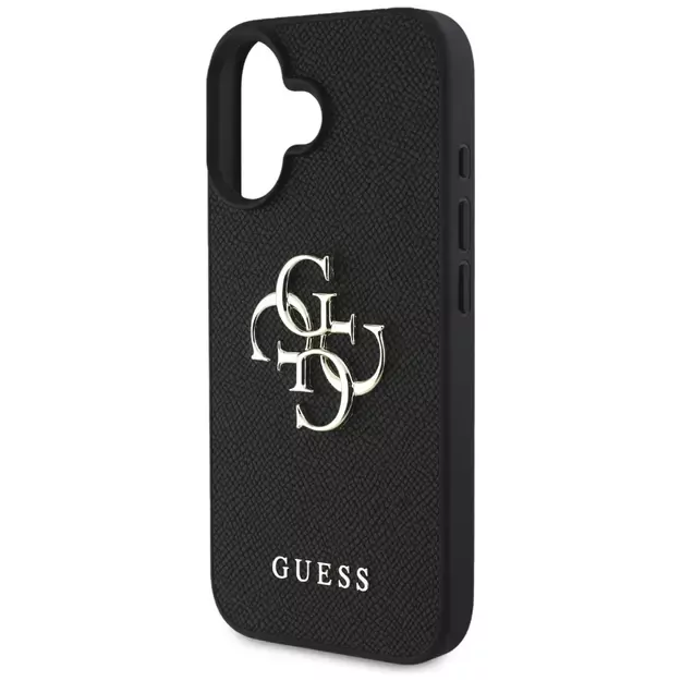 Guess Grained Big 4G Logo Small Classic Logo case for iPhone 16 - black 12