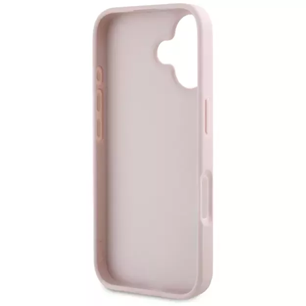 Guess Grained Big 4G Logo Small Classic Logo case for iPhone 16 - pink 5