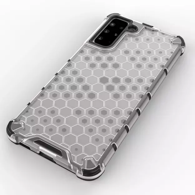 Honeycomb Case armor cover with TPU Bumper for Samsung Galaxy S21+ 5G (S21 Plus 5G) blue 3