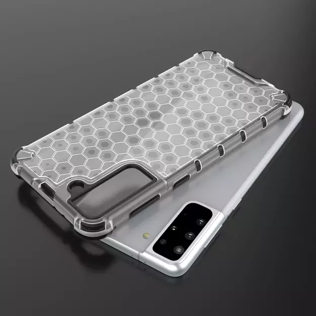 Honeycomb Case armor cover with TPU Bumper for Samsung Galaxy S21+ 5G (S21 Plus 5G) blue 7