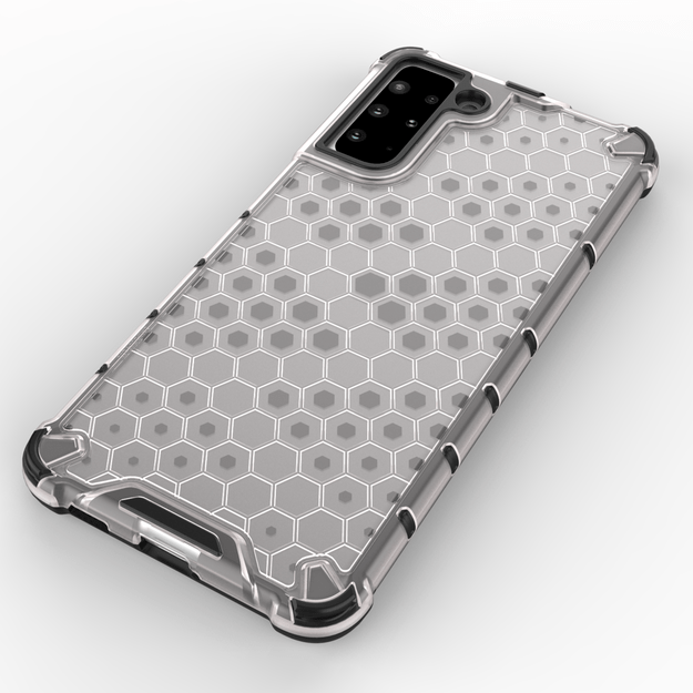 Honeycomb Case armor cover with TPU Bumper for Samsung Galaxy S21+ 5G (S21 Plus 5G) blue 16