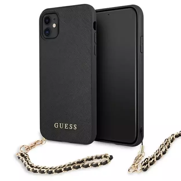 Guess Saffiano Chain case for iPhone 11 6.1&quot  / Xr - black