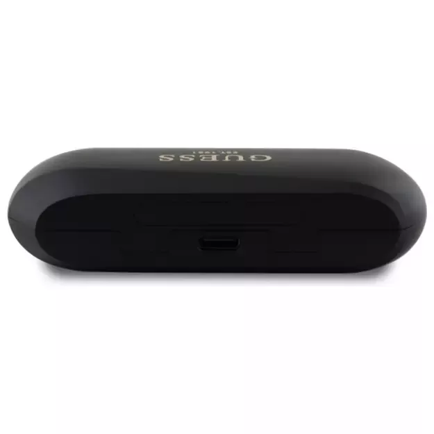 Guess Elongated Metallic Printed Logo Bluetooth TWS Headphones + Docking Station - Black 9