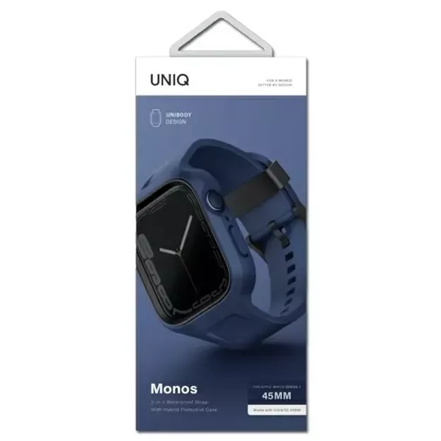 Uniq Monos 2 in 1 Set Strap + Case for Apple Watch 45 / 44 mm - Blue 8