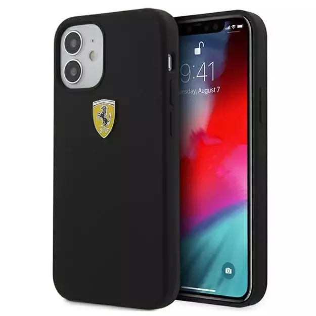 Ferrari FESSIHCP12SBK iPhone 12 mini 5.4&quot  black/black hardcase On Track Silicone