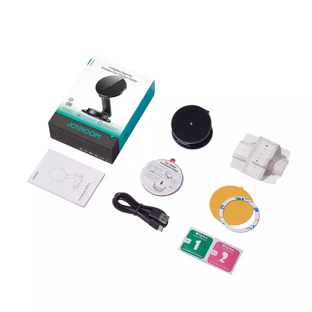 Joyroom JR-ZS408 magnetic holder with 15W inductive charger for car cockpit - black 20