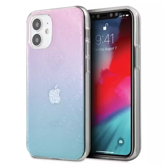 Guess GUHCP12S3D4GGBP iPhone 12 mini 5.4&quot  blue-pink/blue&amp pink hardcase 4G 3D Pattern Collection
