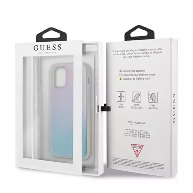 Guess GUHCP12S3D4GGBP iPhone 12 mini 5.4&quot  blue-pink/blue&amp pink hardcase 4G 3D Pattern Collection 14