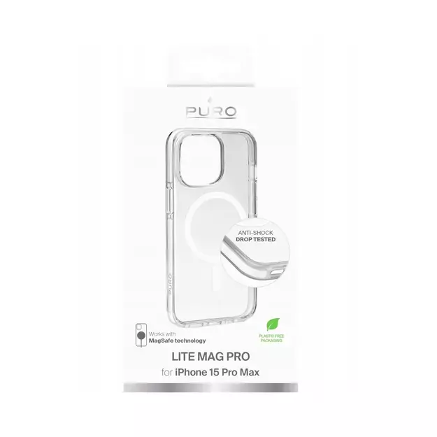 Puro Cover in TPU+PC  LITE MAG  with Magsafe for iPhone 16E, transparent 2