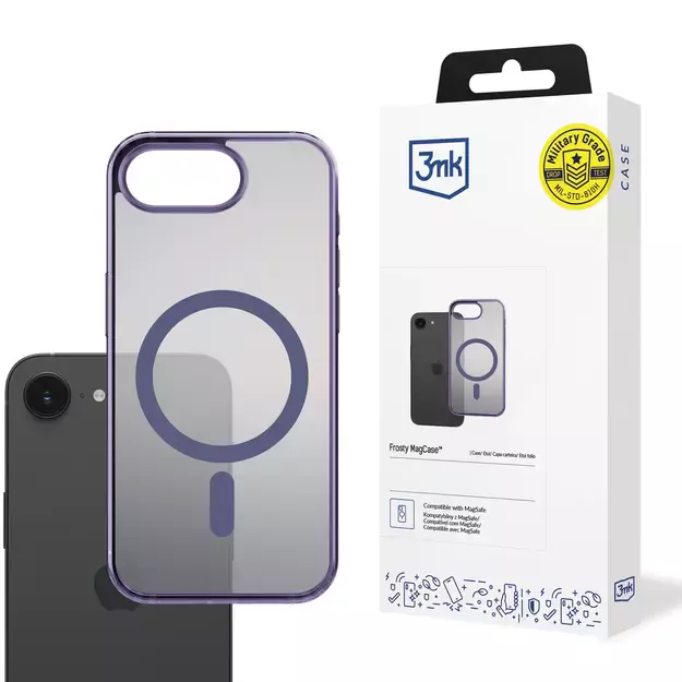 3mk Frosty MagCase for Apple iPhone 16E - Purple