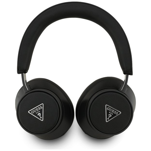 Guess Bluetooth ENC Saffiano Triangle Logo On-Ear Headphones - Black 1