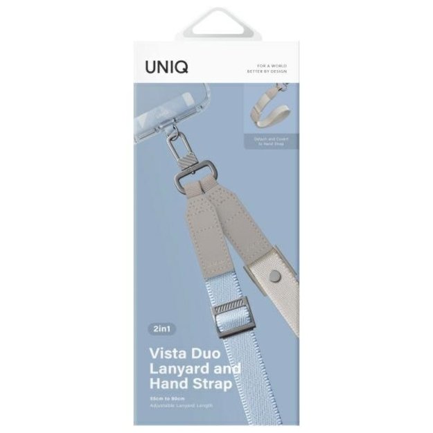 Uniq Vista 2-in-1 phone lanyard - blue and beige 3