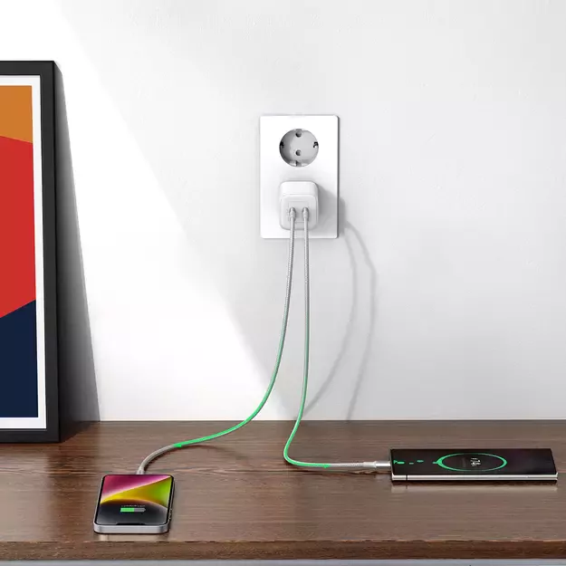 GaN Fast Charger 2 x USB-C 45W QC PD Ugreen CD294 - White 5