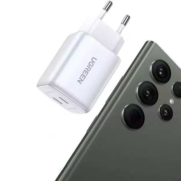 GaN Fast Charger 2 x USB-C 45W QC PD Ugreen CD294 - White 10