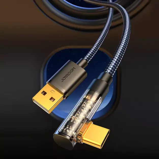Joyroom Gaming Cable S-UC027A6 USB-C (angled) / USB-A (straight) 3A 1.2 m - black 11