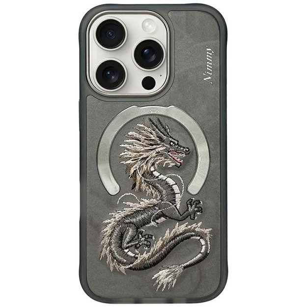 Nimmy Dragon MagSafe Case for iPhone 16 Pro Max - Gray
