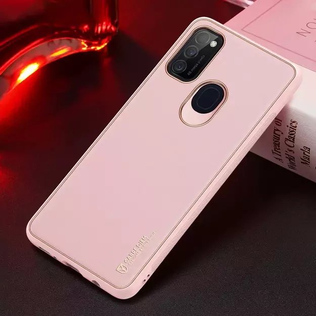 Dux Ducis Yolo elegant case made of soft TPU and PU leather for Samsung Galaxy M30s pink 26