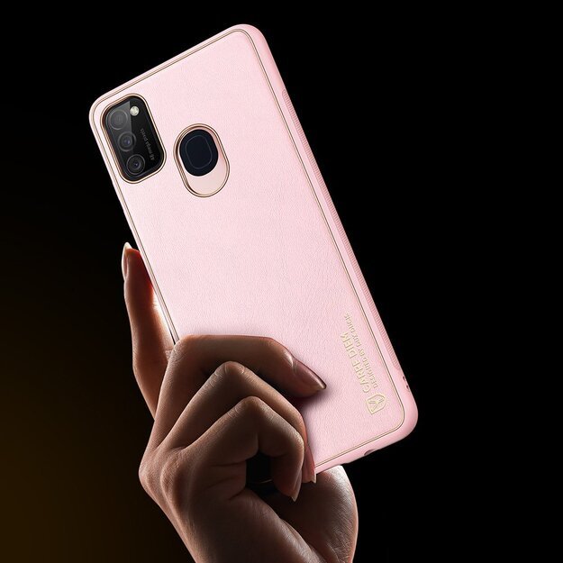 Dux Ducis Yolo elegant case made of soft TPU and PU leather for Samsung Galaxy M30s pink 8