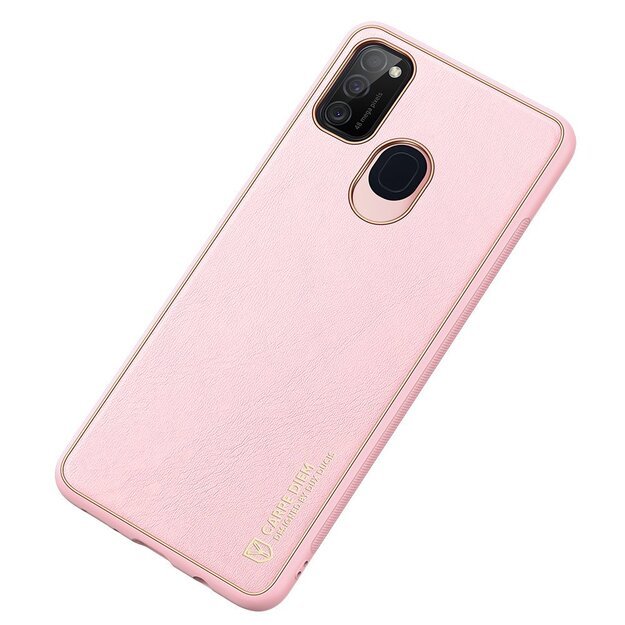 Dux Ducis Yolo elegant case made of soft TPU and PU leather for Samsung Galaxy M30s pink 3