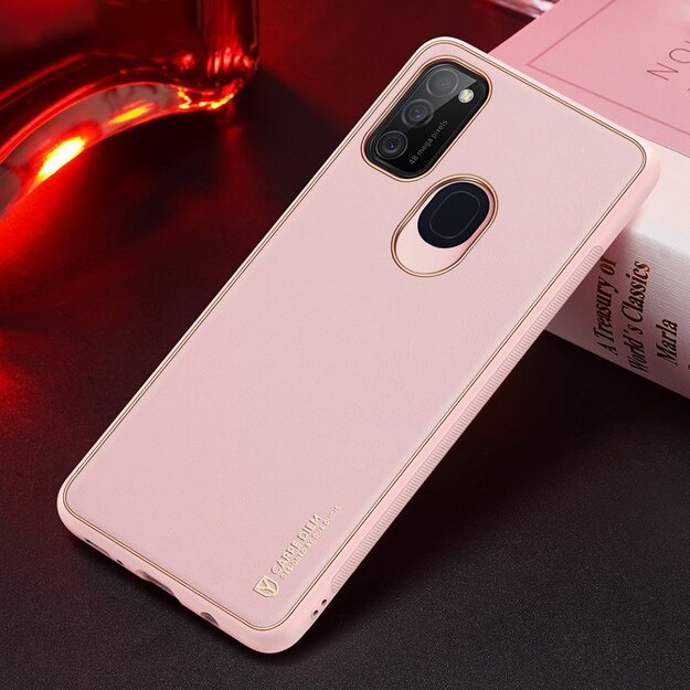Dux Ducis Yolo elegant case made of soft TPU and PU leather for Samsung Galaxy M30s pink 13
