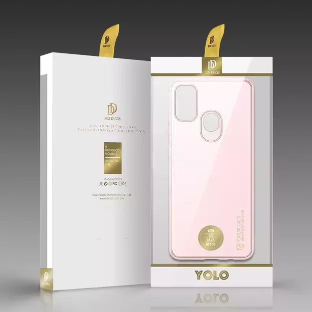Dux Ducis Yolo elegant case made of soft TPU and PU leather for Samsung Galaxy M30s pink 17