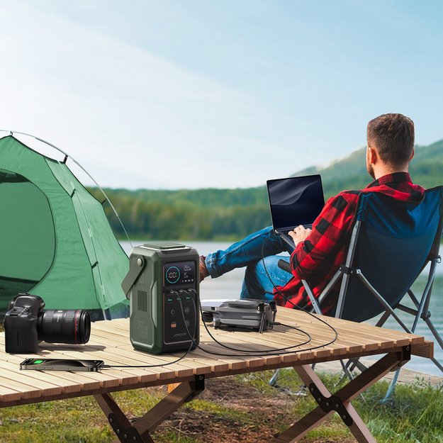 Powerbank Joyroom JR-PBF10 75000mAh 100W 3x USB-C 3x USB-A with foldable flashlight and handle - green 7